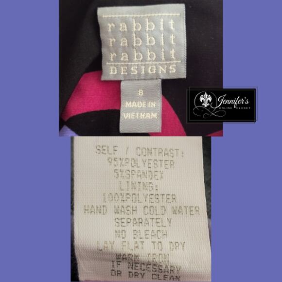 Rabbit Rabbit Rabbit Designs Women's Geometric V Neck Sleeveless Dress Size 8 - Picture 8 of 10